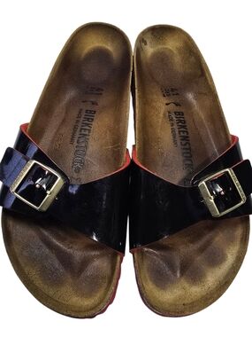 Birkenstock Madrid Buckle Sandals  Size EU 41 L10 M8- Black Patent Leather